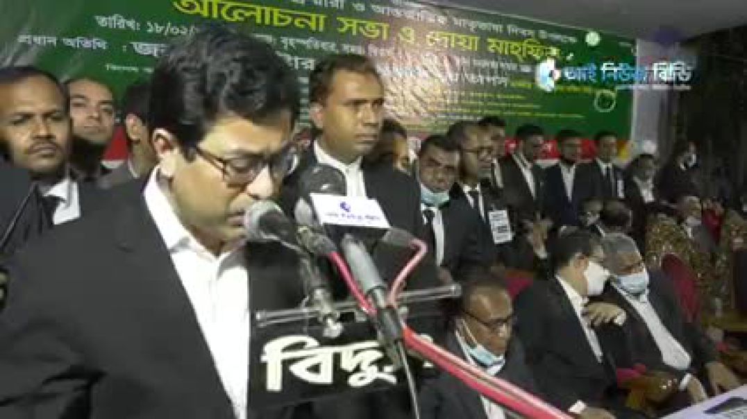 ভাষা দিবস উপলক্ষে আলোচনা সভায় বক্তব্য রাখছেন