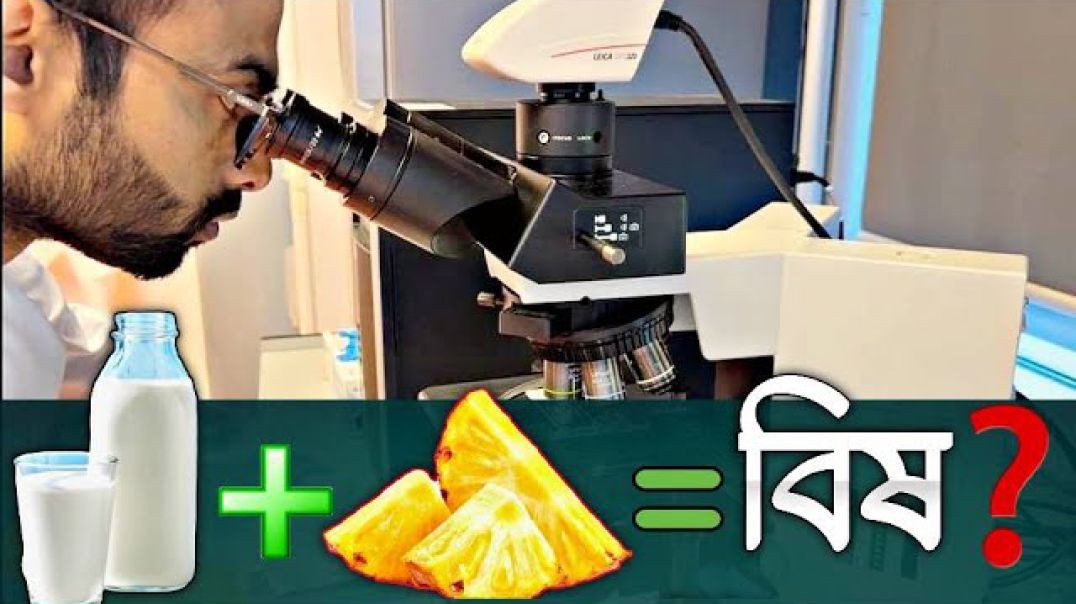 মাইক্রোস্কোপে আনারস আর দুধ  ১০০০ গুন বড় করে। Sabbir Ahmed