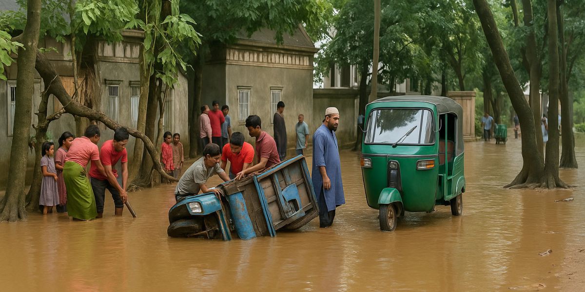 বৃষ্টিতে নাকাল কেরানীগঞ্জবাসী, রাস্তাজুড়ে পানি আর গর্ত