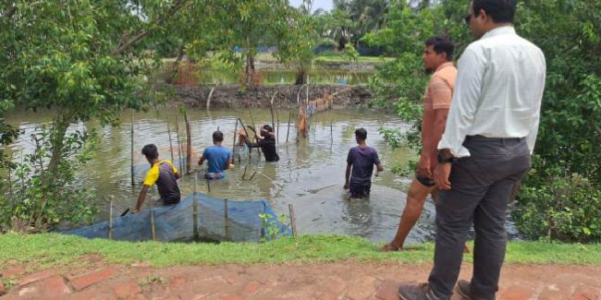 আশাশুনিতে মৎস্য দপ্তরের অভিযানে অবৈধ নেটপাটা ও বাঁধ অপসারণ..