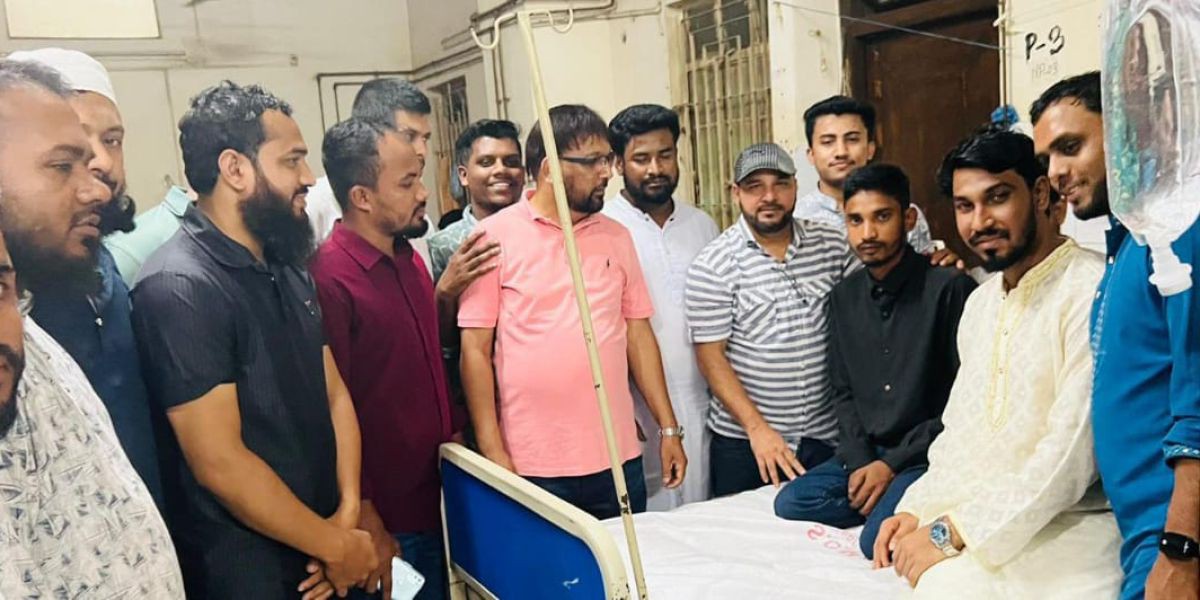 সিলেটে পুলিশের মারধরের শিকার জুলাইযোদ্ধা ইসলামের পাশে  ব্যারিস্টার নুরুল হুদা জুনেদ..