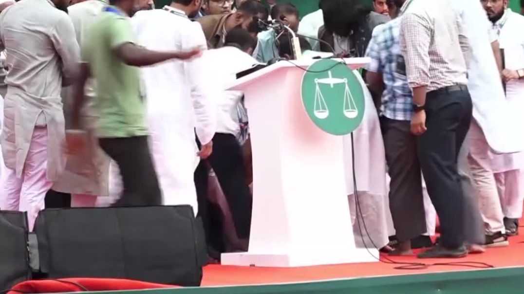 বক্তব্যের সময় অসুস্থ হয়ে মঞ্চে ঢলে পড়লেন জামায়াত আমির।