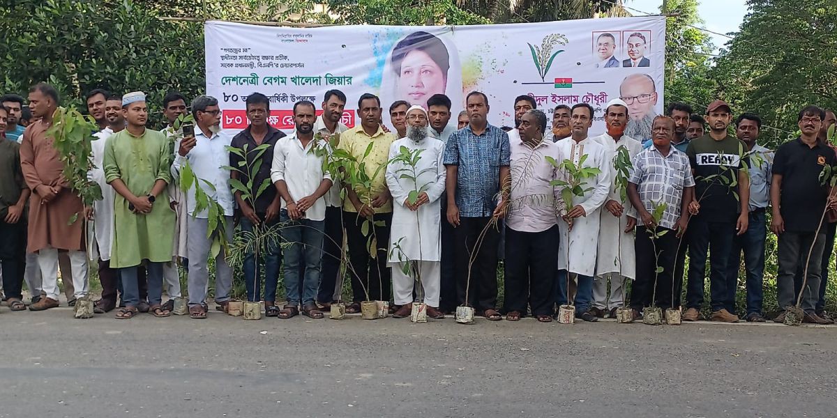 মিরসরাইয়ে শাহীদ চৌধুরীর নেতৃত্বে খালেদা জিয়ার জন্মবার্ষিকীতে বৃক্ষরোপন..