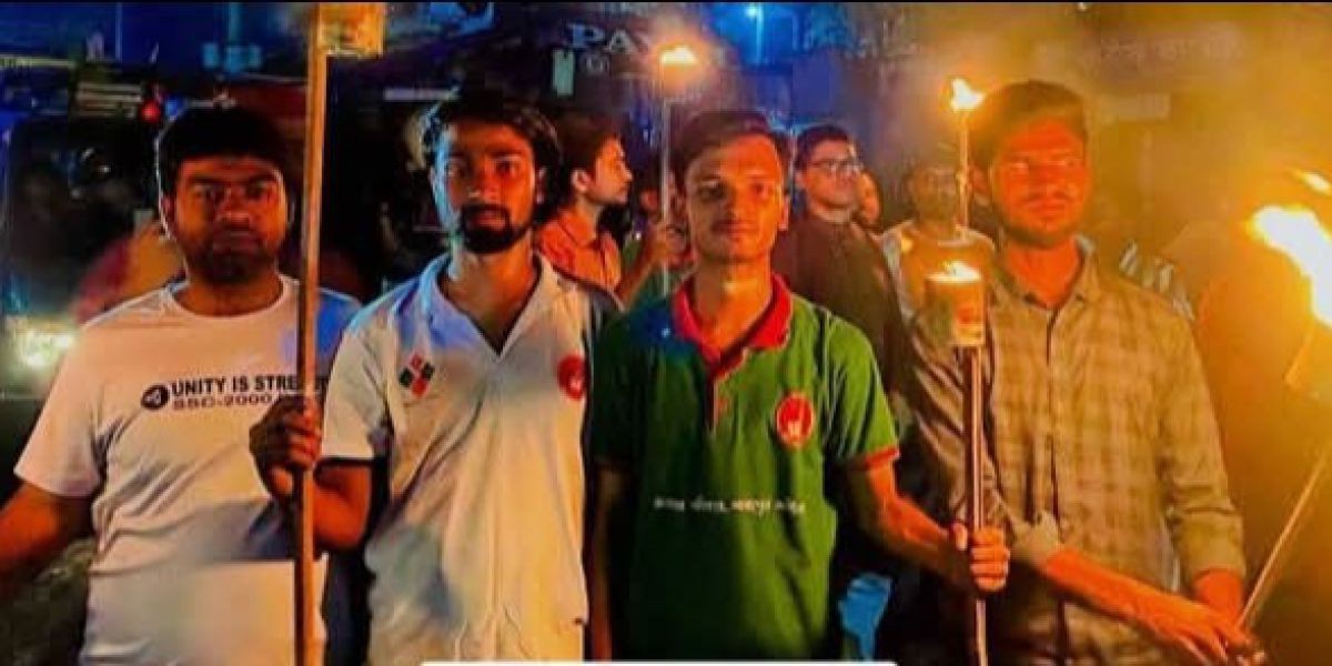 নুরের ওপর হামলার প্রতিবাদে আশুলিয়ায় বিক্ষোভ মিছিল