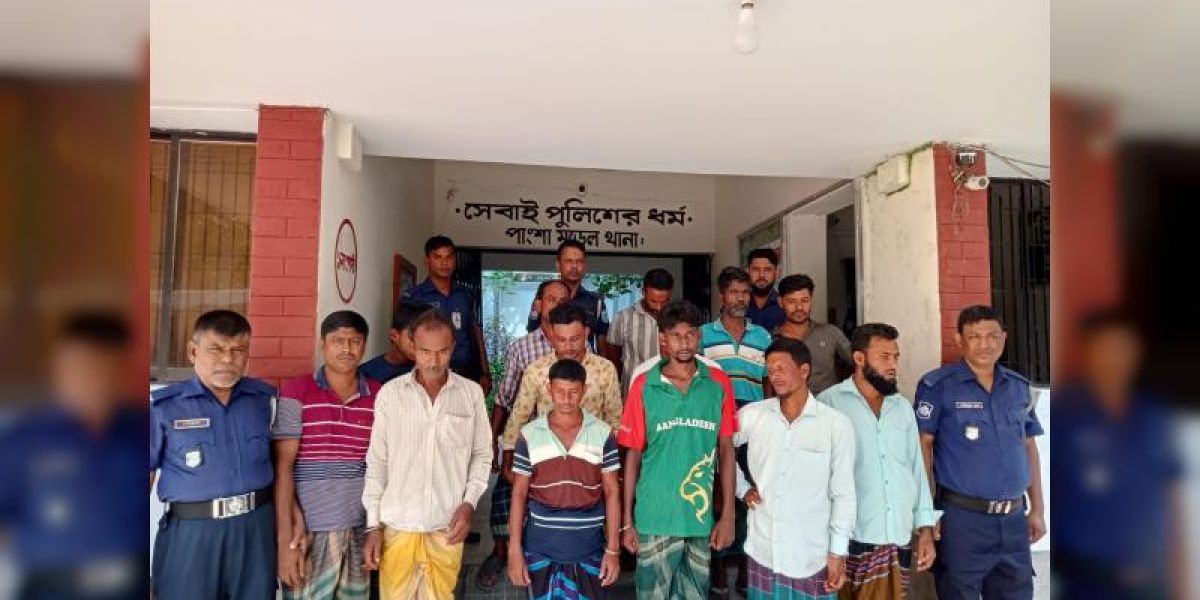 পাংশার মৌরাট থেকে ১৩ জুয়ারিসহ ১৯ জন গ্রেফতার