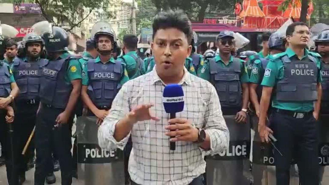 ⁣আউটসোর্সিং কর্মীদের বিক্ষোভ, সতর্ক অবস্থানে পুলিশ