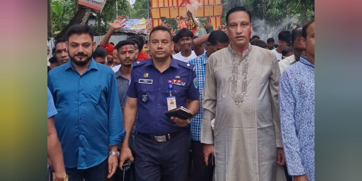 মাধবপুরে চা বাগান দুর্গাপূজা মণ্ডপে প্রতিমা বিসর্জন র‌্যালি..