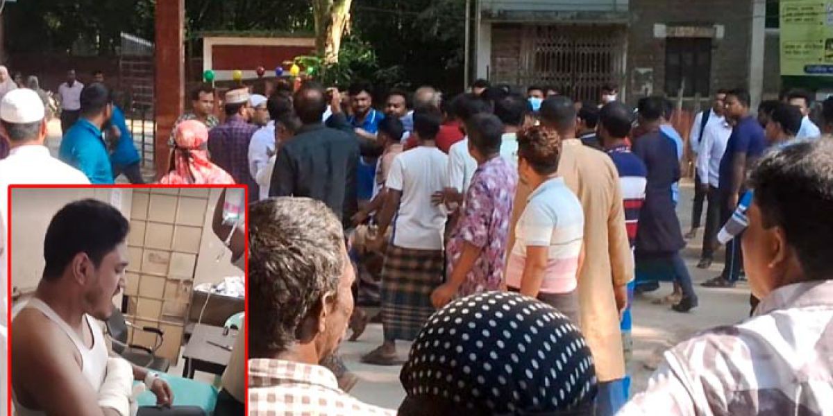 ঈশ্বরগঞ্জ স্বাস্থ্য কমপ্লেক্সে মানববন্ধনে দালালচক্রের হামলা আহত ৩..