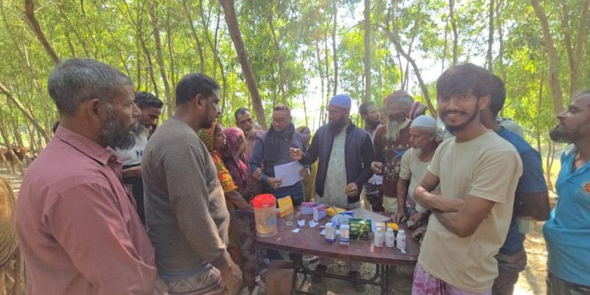বরগুনায় বিনামূল্যে গবাদিপশুর চিকিৎসাসেবা পেয়ে খুশি খামারিরা..