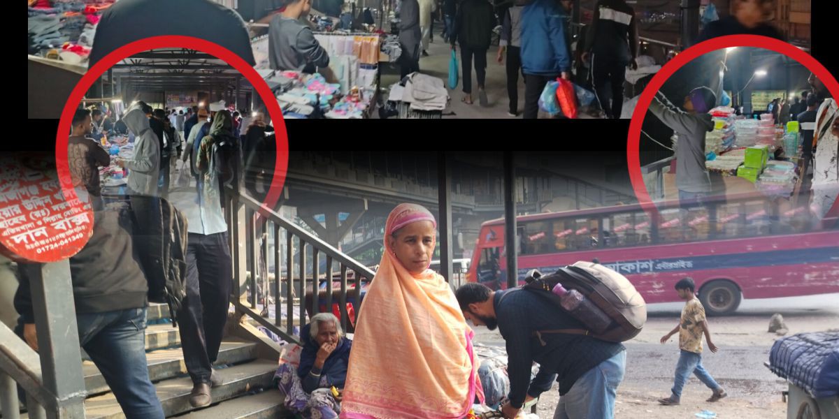 উত্তরার ফুট ওভার ব্রিজে হকারদের দখল – পথচারীদের দুর্ভোগ বাড়ছে..
