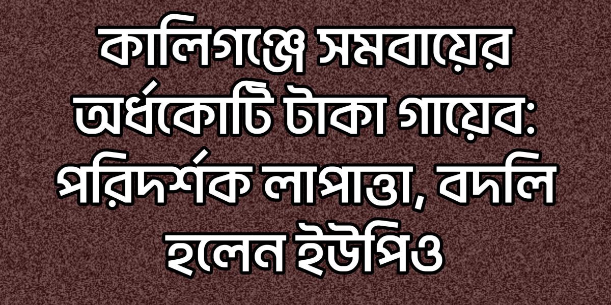 কালিগঞ্জে সমবায়ের অর্ধকোটি টাকা গায়েব: পরিদর্শক লাপাত্তা, বদলি হলেন ইউপিও..