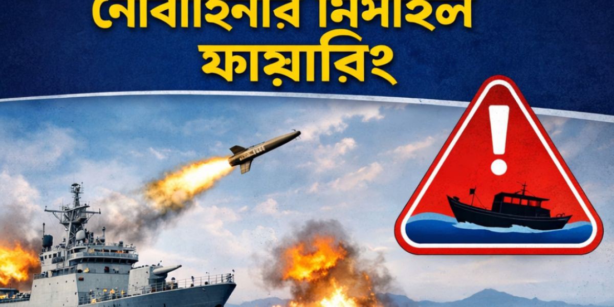 কক্সবাজার–হাতিয়া মধ্যবর্তী সমুদ্রে নৌবাহিনীর মিসাইল ফায়ারিং..