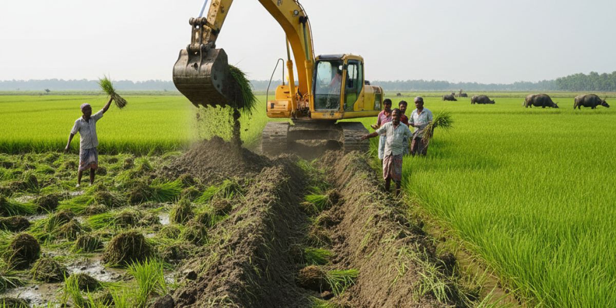 কৃষকের স্বার্থে ১৫-২০ দিনের জন্য স্থগিত ঝালকাঠির  কাঁঠালিয়ার কৃষি বাঁধ প্রকল্প..