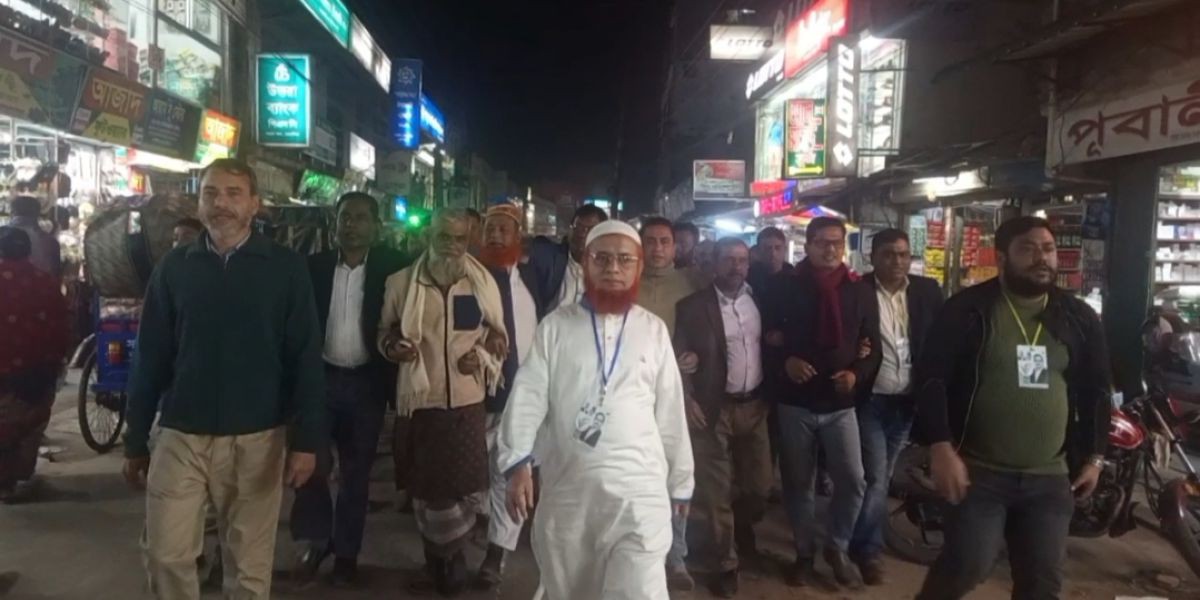 ভালুকা পৌরসভার ২নং ওয়ার্ডে ধানের শীষের পক্ষে বিশাল মিছিল..