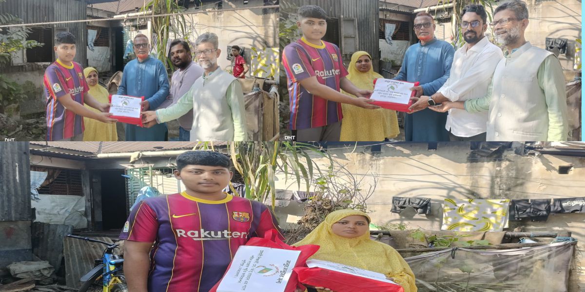 মেধাবী শিক্ষার্থী মো:আবু রায়হানের পাশে শহীদ সন্তোষ স্মৃতি ফাউন্ডেশন..