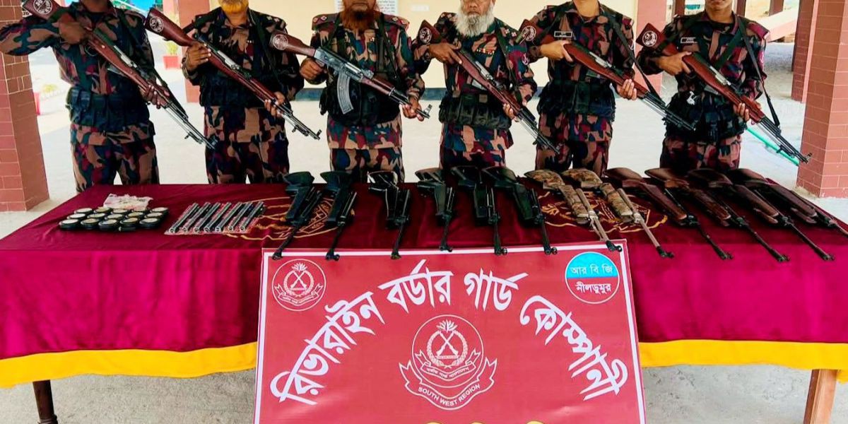 আরবিজিবি কর্তৃক  এয়ারগান গুলি সহ সরঞ্জামাদি উদ্ধার