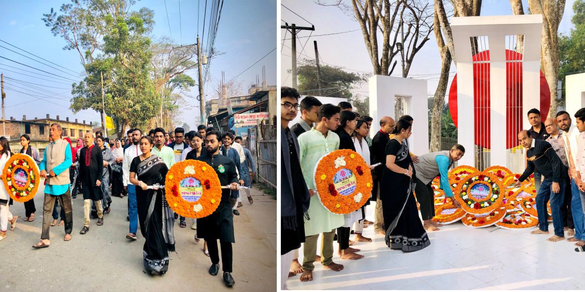 আমতলীতে এনএসএস, যুব ফোরাম  ও পায়রা আমতলী কেন্দ্রীয় শিশু ফোরাম–এর প্রভাত ফেরির মাধ্যমে শহীদ বেদীতে বিনম্র শ্রদ্ধা নিবেদন..
