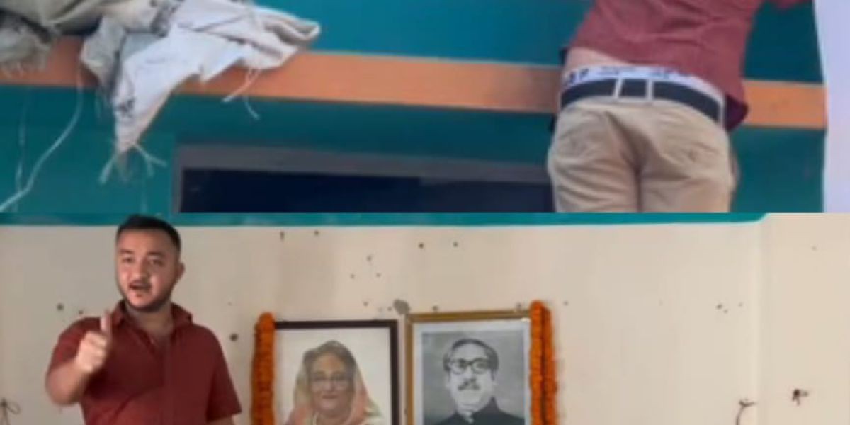তালা ভেঙে আ.লীগের কার্যালয়ে ছাত্রলীগের নেতাকর্মীরা, টানালেন মুজিব-হাসিনার ছবি ..