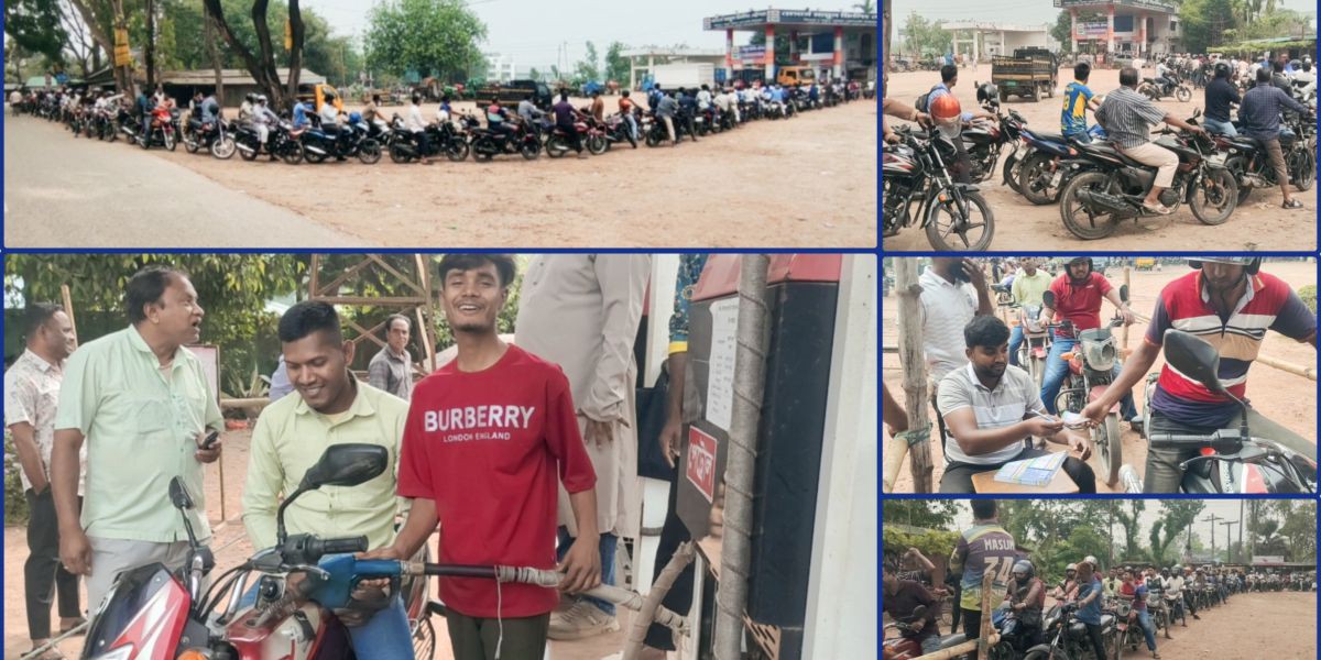 জয়পুরহাটে পাম্পগুলোতে তীব্র জ্বালানি তেলের সংকট ! ভোগান্তিতে মোটরসাইকেল চালকরা..