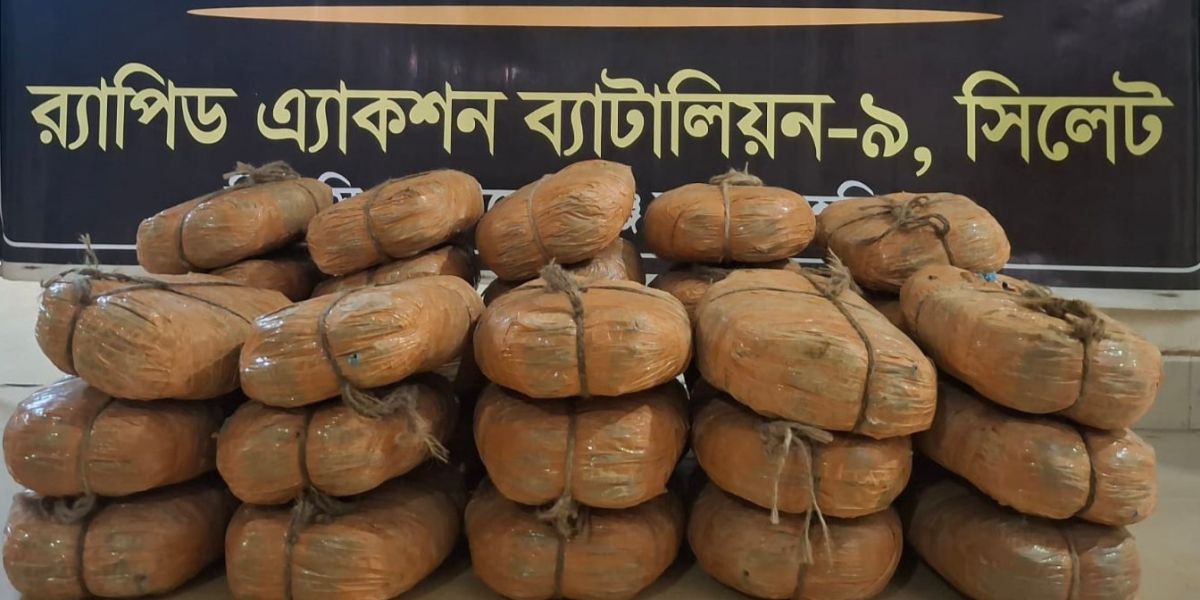 মাধবপুরে পরিত্যক্ত অবস্থায় ৭০ কেজি গাঁজা উদ্ধার, কাউকে আটক করা যায়নি..
