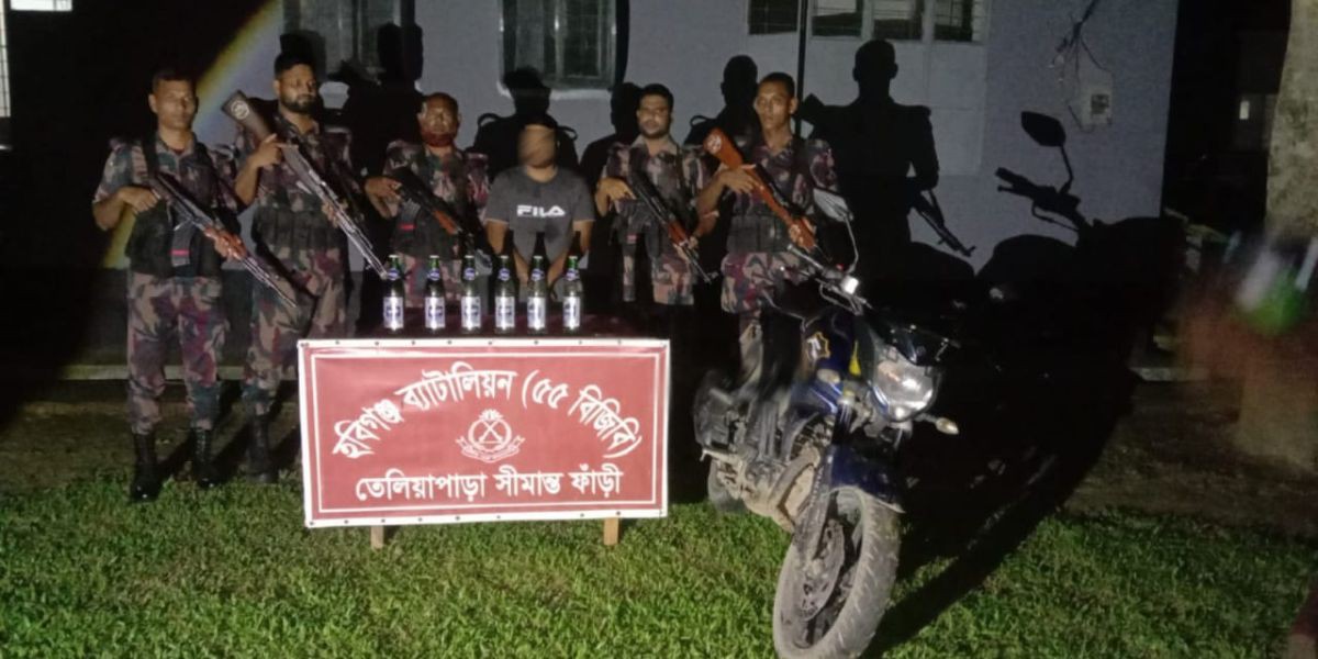 মাধবপুরে বিজিবির অভিযানে ভারতীয় বিয়ারসহ আটক ১