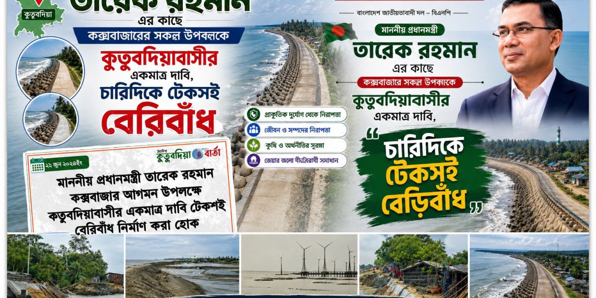 ‎প্রধানমন্ত্রীর কক্সবাজার সফর ঘিরে কুতুবদিয়ায় টেকসই বেড়িবাঁধ নির্মাণের দাবি জোরালো..