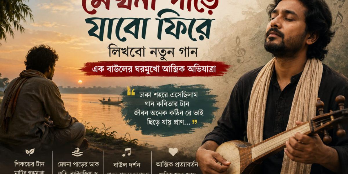 মেঘনা পাড়ের কালজয়ী সুর ও অবিনাশী নস্টালজিয়া : এক বাউলের ঘরমুখো আত্মিক অভিযাত্রা..