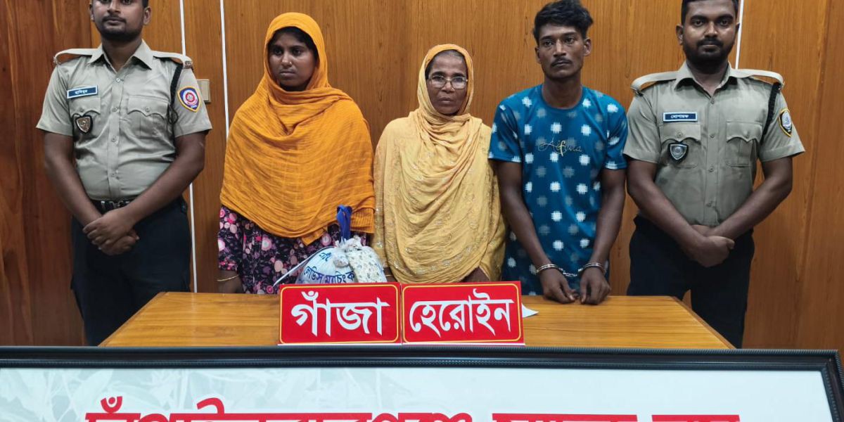 ভোলাহাটে হেরোইন ও গাঁজাসহ মা-ছেলেসহ একই পরিবারের ৩ জন আটক..